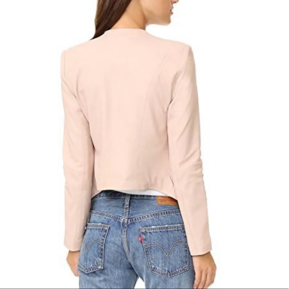 BB Dakota Kenrick Leather Draped Front Jacket - Picture 5 of 13